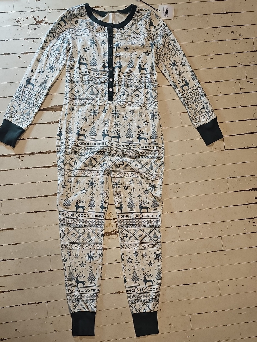 Hearth & Hand Magnolia XS Christmas Fair Isle One Piece Pajamas NWT